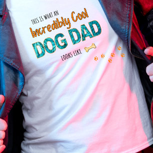 Anpassningsbar Otroligt Coola Hund Pappa fotoutgåv T Shirt
