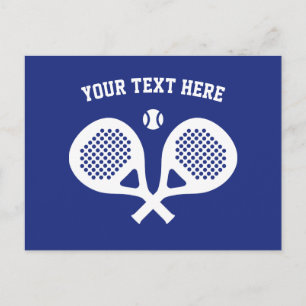 Anpassningsbar över racketar logotyp padel tennis- vykort