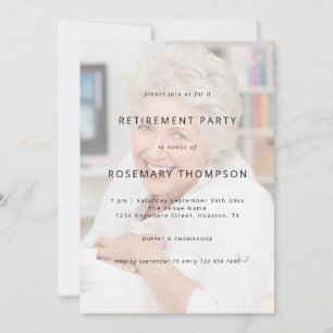 Anpassningsbar över text på Photo Pension Party Inbjudningar