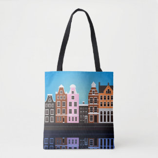Anpassningsbar över utskrift, tote Bag Amsterdam Tygkasse