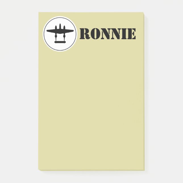 Anpassningsbar P-38 Blixtnedtryckningar efter det  Post-it Block (Framsida)