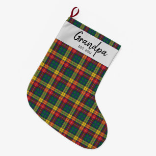 Anpassningsbar P Klan Buchanan Tartan Check Grandp Stor Julstrumpa