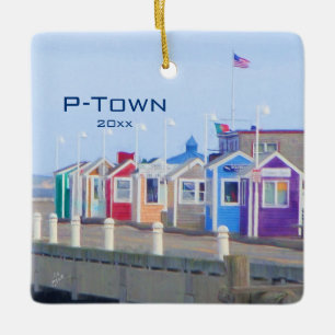 Anpassningsbar P-Town Provincetown Travel Photo Mo Julgransprydnad Keramik