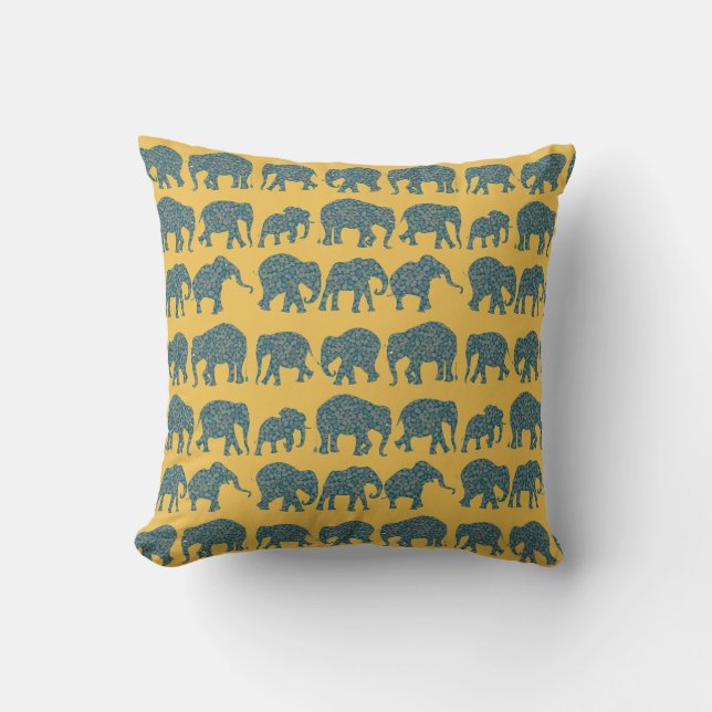 Anpassningsbar på Paisley Elephants Pillow eller C Kudde (Framsida)