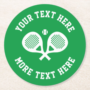 Anpassningsbar padel klubb pub underlägg med logo papper rund