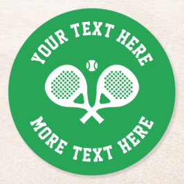 Anpassningsbar padel klubb pub underlägg med logot papper rund