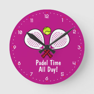 Anpassningsbar 🎾 Padel O'Clock Rund Klocka