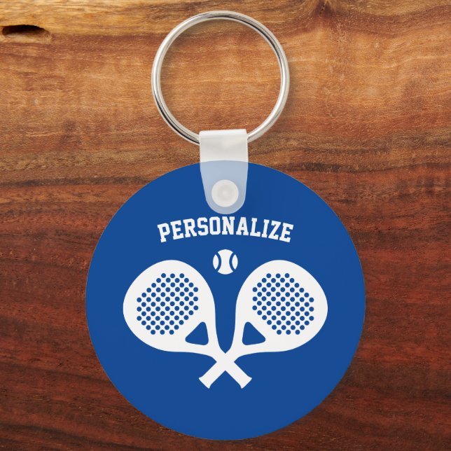 Anpassningsbar padel tennis sport racket metall ny nyckelring (Framsida)
