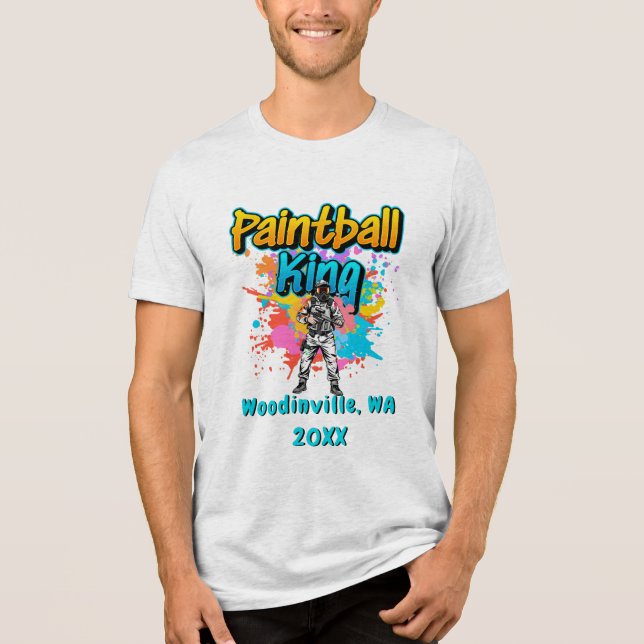 Anpassningsbar Paintball Kung Airsoft Location Dat T Shirt (Framsida)