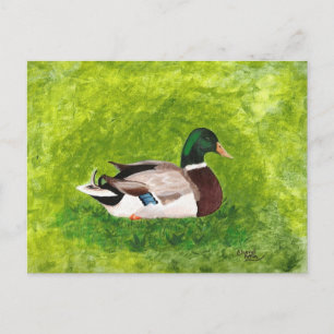 Anpassningsbar Painting of Mallard Anka Postcard Vykort