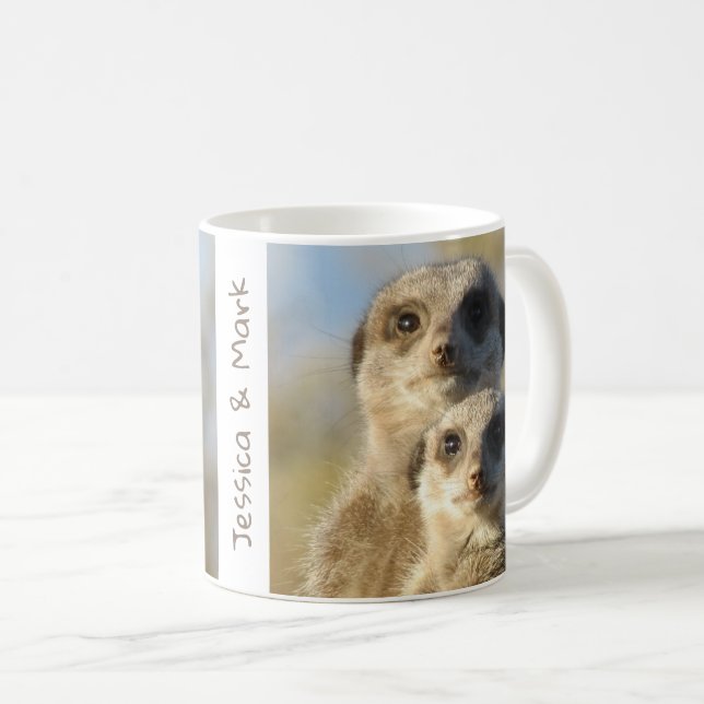 Anpassningsbar Pair of Meerkats Coffee Mugg (Framsida höger)