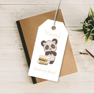 Anpassningsbar Panda Bookmark Namn Gift Märkre Pag Presentetikett