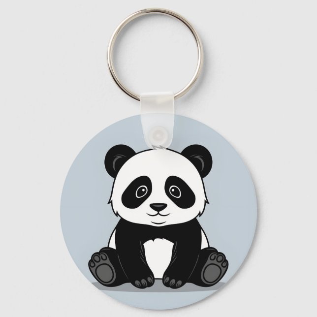 Anpassningsbar Panda-nyckelkedjedesign Nyckelring (Framsida)