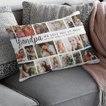 Anpassningsbar pappa 18 Photo Collage Lumbarkudde<br><div class="desc">Upptäck vår fotocentrerade slitskudde, en idealisk gåva till hela far i ditt liv. Perfekt för födelsedagar eller Fars dag, dessa kuddar gör att du kan använda 18 foton som en sentimental keepsak. Med en glad text "We Kärlek You You Så mycket!" kan du ändra eller ta bort budskapet till kostym...</div>