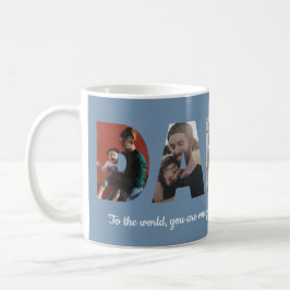 Anpassningsbar pappa 5 Photo Collage Blue Fars dag Kaffemugg