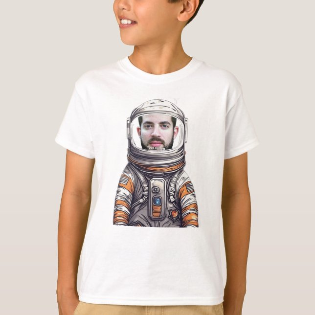 Anpassningsbar Pappa Astronaut T-Shirt - Lustigt f (Framsida)