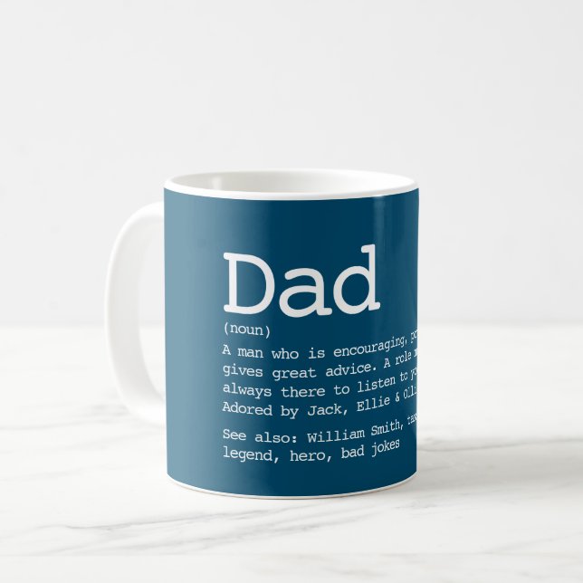 Anpassningsbar Pappa Definition Fars dag Blue Kaffemugg (Framsida vänster)