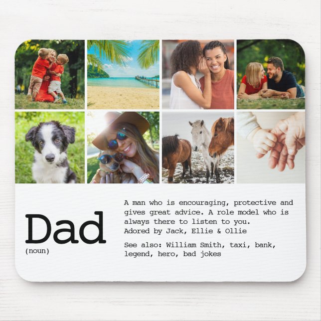 Anpassningsbar Pappa Definition Photo Collage Musmatta (Framsidan)