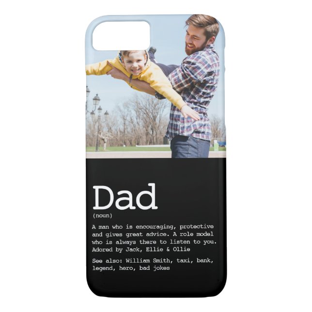 Anpassningsbar Pappa Definition Photo Modern Black Case-Mate iPhone Skal (Baksida)