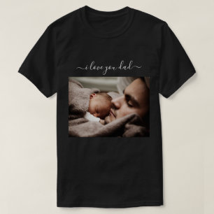 Anpassningsbar Pappa-fotot-skifttangenten med text T Shirt