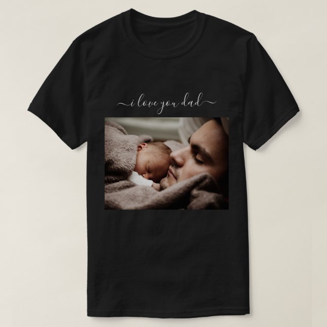 Anpassningsbar Pappa-fotot-skifttangenten med text T Shirt (Design framsida)