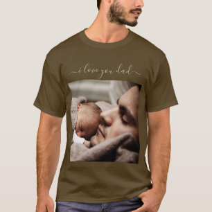 Anpassningsbar Pappa-fotot-skifttangenten med text T Shirt