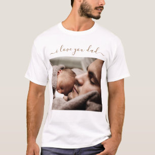 Anpassningsbar Pappa-fotot-skifttangenten med text T Shirt