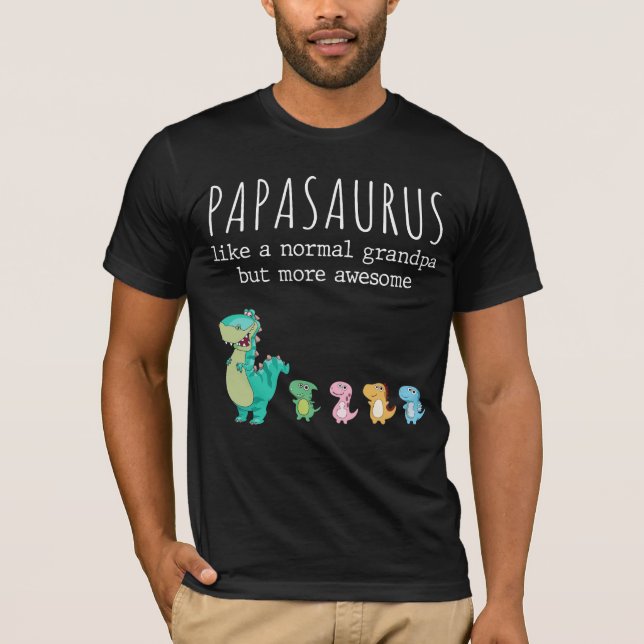 Anpassningsbar Pappa Grandpa Dinosaur T-Shirt, Per T Shirt (Framsida)