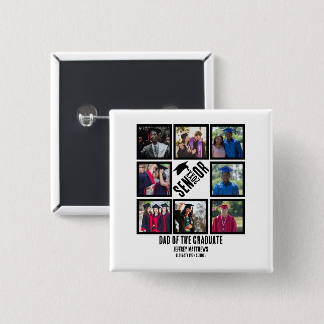 Anpassningsbar Pappa i det högre fotopaketet stude Knapp (Framsida & baksida)