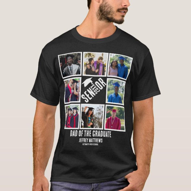 Anpassningsbar Pappa i det högre fotopaketet stude T Shirt (Framsida)