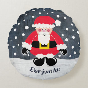 Anpassningsbar Pappa jul Santa Cushion Dekorativ k Rund Kudde