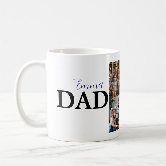 Anpassningsbar Pappa Mugg med foto och barns Namn (Vänster)
