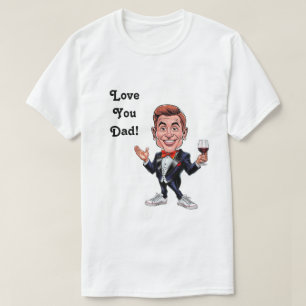 Anpassningsbar Pappa och son Caricatures för fader T Shirt