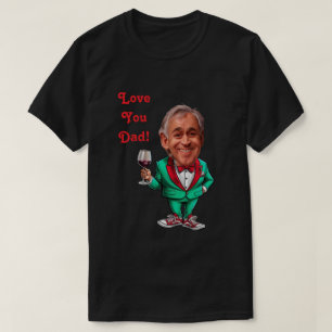 Anpassningsbar Pappa och son Caricatures in Red an T Shirt