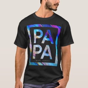 Anpassningsbar Pappa Pappa Far, färglöst vattenfär T Shirt
