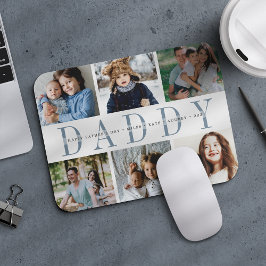 Anpassningsbar Pappa Photo Collage & Kids Namn Musmatta