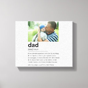 Anpassningsbar Pappa Photo Gift, Pappa Definition Canvastryck