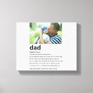 Anpassningsbar Pappa Photo Gift, Pappa Definition Canvastryck