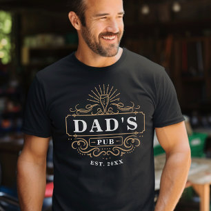 Anpassningsbar Pappa Pub Home Pub År etablerat T Shirt