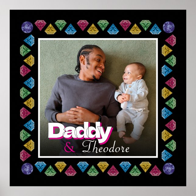 Anpassningsbar Pappa & Son Photo Keepsak - Personl Poster (Framsidan)