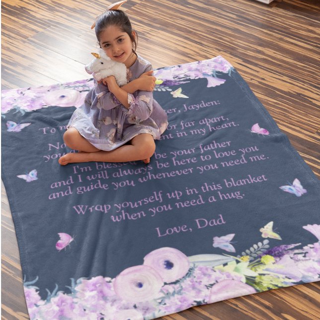 Anpassningsbar Pappa till dotterflottan Blanket Fleecefilt (Custom Quote Dad To Daughter Fleece Blanket
)