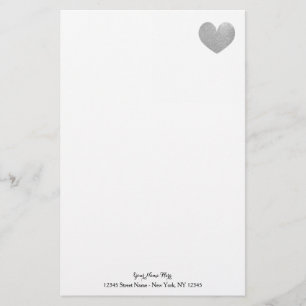 Anpassningsbar, papper med silver glitter hjärta