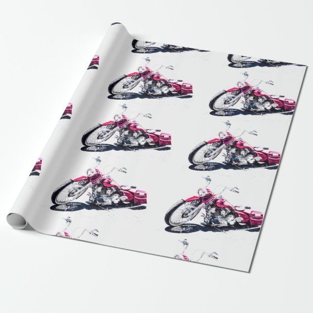 Anpassningsbar Papper motorcykelinslagning Presentpapper (Utrullad)