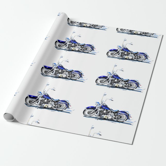 Anpassningsbar Papper motorcykelinslagning Presentpapper (Utrullad)