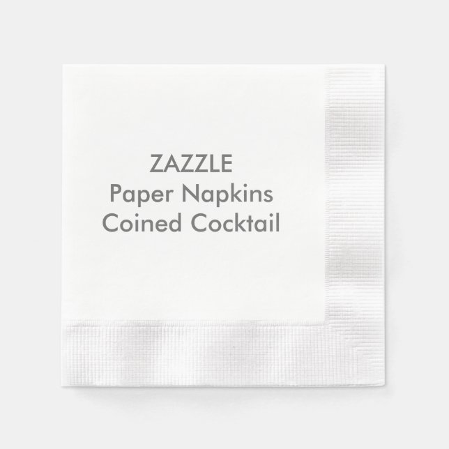 Anpassningsbar Papper Napkins WHITE COCKTAIL Pappersservett (Framsidan)