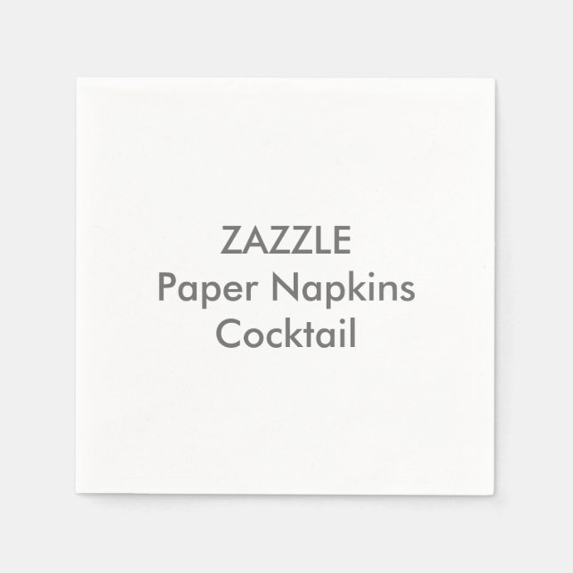 Anpassningsbar Papper Napkins WHITE COCKTAIL Pappersservett (Framsidan)
