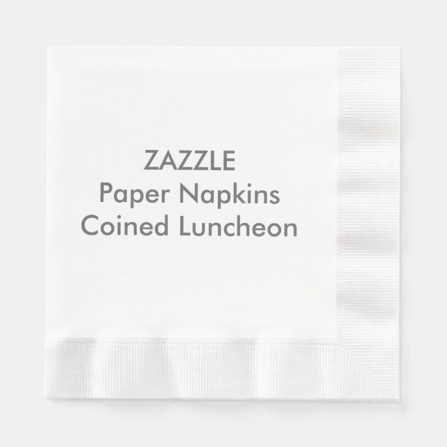 Anpassningsbar Papper Napkins WHITE COINED LUNCHEO Pappersservett (Framsidan)