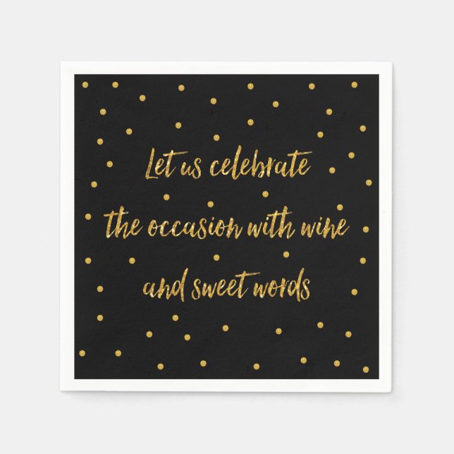 Anpassningsbar Pappra blöjor, svart och Guld Pappersservett (Framsidan)