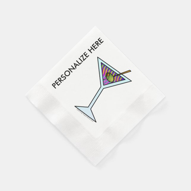 ANPASSNINGSBAR PAPPRA COCKTAIL NAPKINS - MARTINI D PAPPERSSERVETT (Hörn)