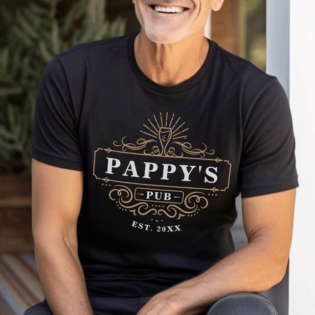 Anpassningsbar Pappys pub Home Pub-år har inrättat T Shirt (Skapare uppladdad)
